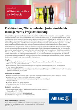 (m/w) im Markt management / Projektsteuerung