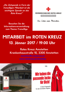 Informationsabend zur Mitarbeit beim Roten Kreuz