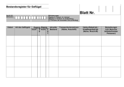 Bestandsregister für Geflügel