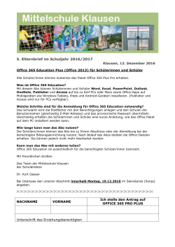 5. Elternbrief vom 12.12.2016 - für die ersten