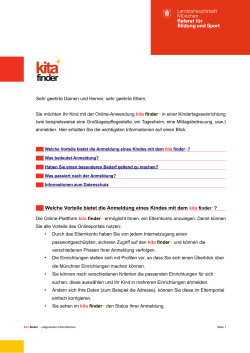 Allgemeine Informationen zum kita finder+ (PDF