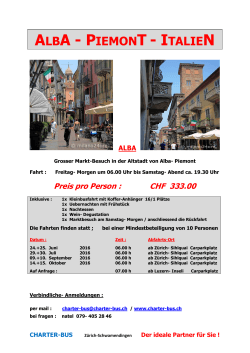 ALBA Markt Piemont Italien - Charter