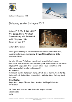 Einladung zu den Skitagen 2017
