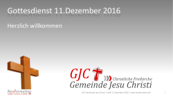 Gottesdienst 11.Dezember 2016