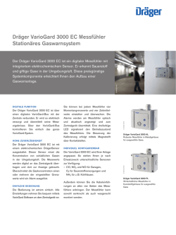 Dr&auml;ger VarioGard 3000 EC Messf&uuml;hler Station&auml;res Gaswarnsystem