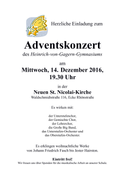 Einladung zum Adventskonzert - Heinrich-von-Gagern