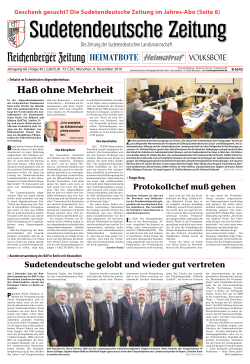 Reicenberger Zeitung - Sudetendeutsche Landsmannschaft