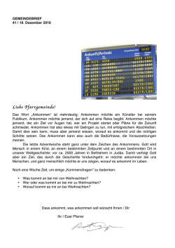 Liebe Pfarrgemeinde!