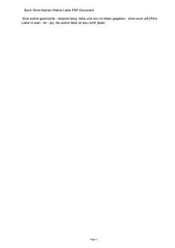 Buch Ohne Namen Wahre Liebe PDF