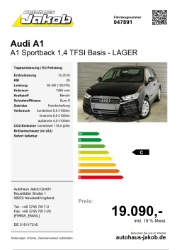 Audi A1 - Autohaus Jakob GmbH
