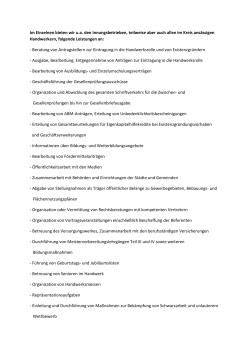 Im Einzelnen bieten wir u.a. den Innungsbetrieben, teilweise aber