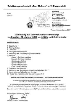 Jahreshauptversammlung - Sch&uuml;tzengesellschaft "Drei Mohren"