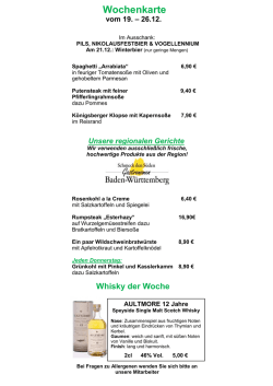 Die Wochenkarte