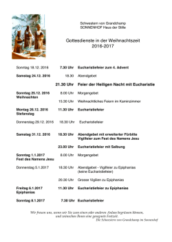 Gottesdienste &uuml;ber die - SONNENHOF Haus der Stille