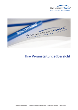 Ihre Veranstaltungs&uuml;bersicht