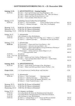 Gottesdienstordnung KW 50-51 - Pfarre Henndorf am Wallersee