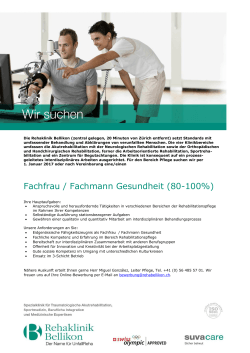 Fachfrau / Fachmann Gesundheit (80-100%)