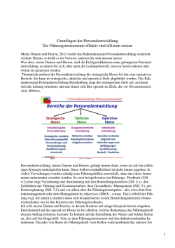Grundlagen der Personalentwicklung Die F&uuml;hrungsinstrumente