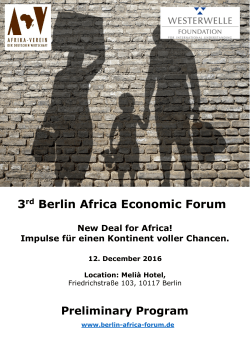 3rd Berlin Africa Economic Forum - Afrika