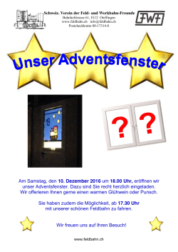 Am Samstag, den 10. Dezember 2016 um 18.00 Uhr, eröffnen wir