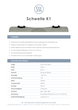 Schwelle K1 - SSL – Schwellenwerk und Steuerungstechnik Linz