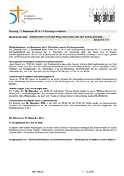 Was ist los in unserer Gemeinde in den nächsten Tagen?