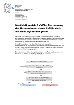 Merkblatt zu Art. 3 VVEA - Bestimmung der Unternehmen, deren