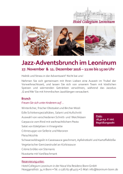 Jazz-Adventsbrunch im Leoninum - Hotel Collegium Leoninum in