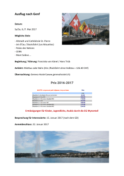 Informationen zum Ausflug nach Genf
