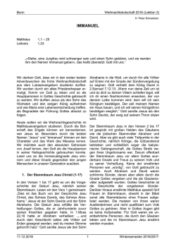 immanuel - Bonn UBF - Universit&auml;t Bibel Freundschaft Bonn