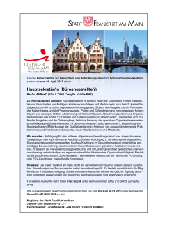 Hauptsekret&auml;r - B&uuml;roangestellter- (m/w), Jugend