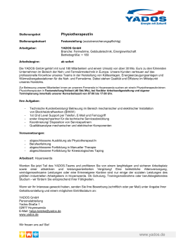 Stellenangebot Physiotherapeut/in