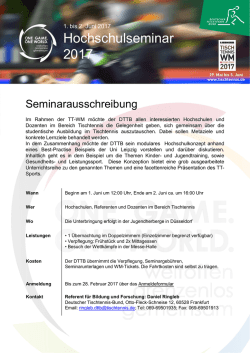 Hochschulseminar 2017 - Deutscher Tischtennis Bund