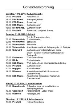 Gottesdienstordnung - St. Peter und Paul Unterleinleiter