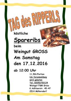 Spareribs - Weingut Gross
