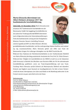 Pressemitteilung Marta Głowacka