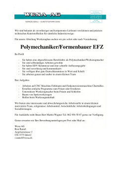 Polymechaniker/Formenbauer EFZ