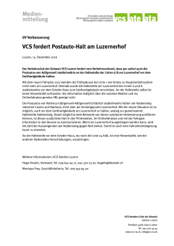 Medien- mitteilung VCS fordert Postauto-Halt am - lu