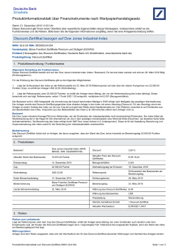 Produktinformationsblatt - Deutsche Bank - X