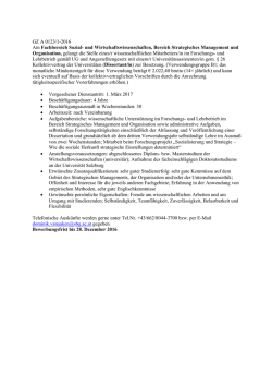 Dissertant/in Fachbereich Sozial