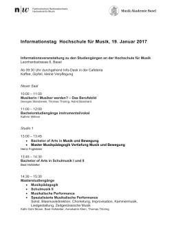 Informationstag Hochschule für Musik, 19. Januar 2017