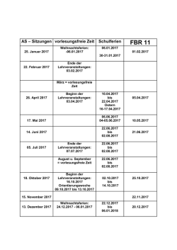 Termine des Fachbereichsrates 2017