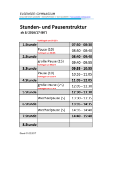 Stunden- und Pausenstruktur