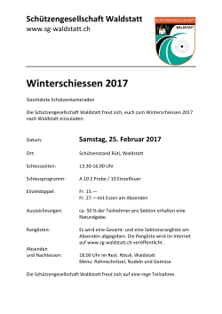 Winterschiessen 2017 - Die Schützengesellschaft Waldstatt