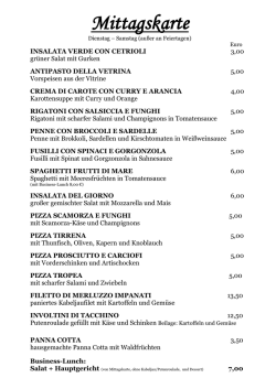 Mittagskarte - Al Castello