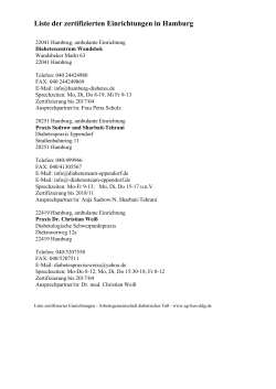 Liste der zertifizierten Einrichtungen in Hamburg