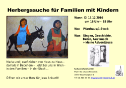 Herbergssuche f&uuml;r Familien mit Kindern