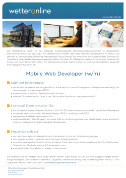 Mobile Web Developer (w/m)