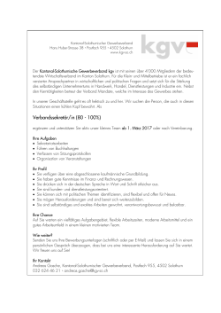 Stelleninserat - Kantonal-Solothurnischer Gewerbeverband