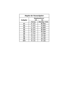 Abgabe der Hausaufgaben Aufgabe